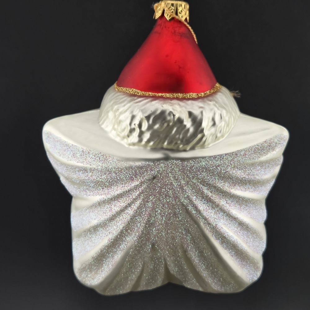 Kurt S. Adler Polonaise Sparkling Star Santa Hand Blown Christmas Ornament - Picture 5 of 8